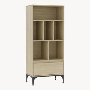Libreria Kistiandi con 6 Vani Aperti e Cassetto 137 x 60 x 35 cm [en.casa]