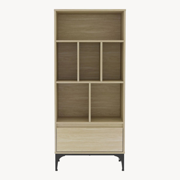 Libreria Kistiandi con 6 Vani Aperti e Cassetto 137 x 60 x 35 cm [en.casa]