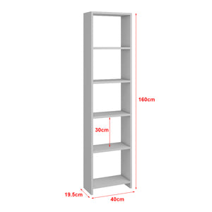 Libreria a 5 Ripiani 'Svinninge' Scaffale da Terra - Varie Misure - Mobile Espositore - Bianco [en.casa] 