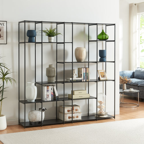 Scaffale da terra Rælingen Nero [en.casa]