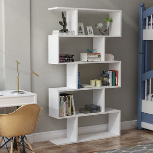 Libreria Hillerød con 5 scomparti Bianco [en.casa]