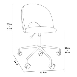 Sedia Girevole Kajaani da Scrivania Effetto Velluto - Vari Colori [en.casa] 