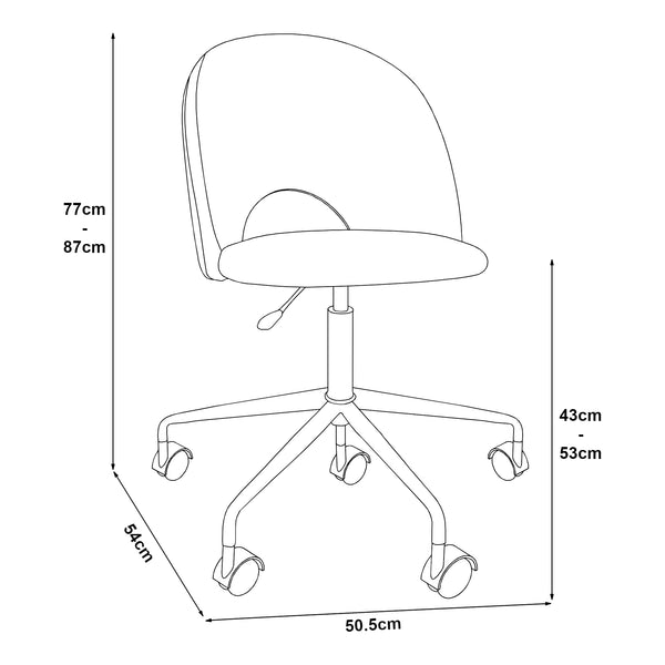 Sedia Girevole Kajaani da Scrivania Effetto Velluto - Vari Colori [en.casa] 