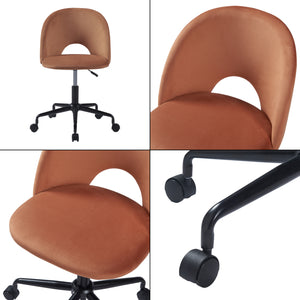 Sedia Girevole Kajaani da Scrivania Effetto Velluto - Vari Colori [en.casa] 