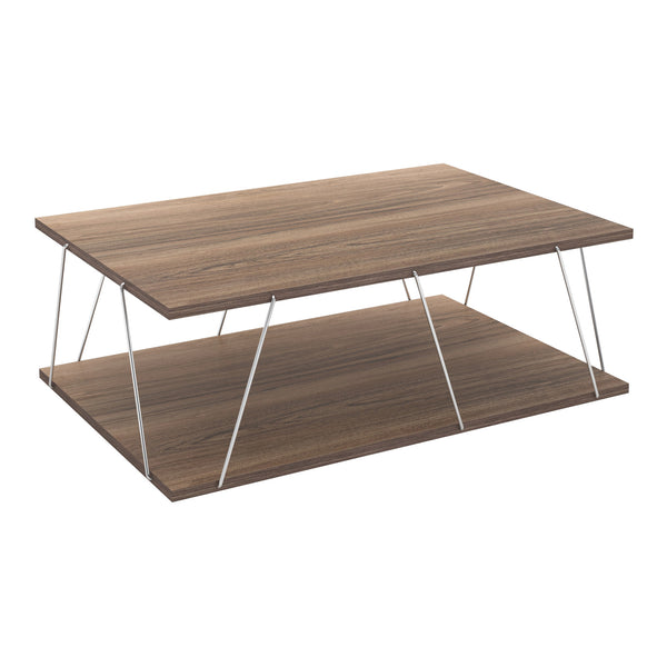 Tavolino da Salotto Tavolino Basso da Caffè 91 x 62 x 30 cm Tavolino Rettangolare con 2 Piani di Appoggio - Vari Colori [en.casa]