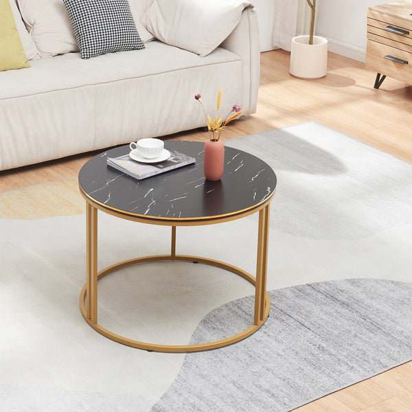 Tavolino Basso da caffè 'Aulum' Piano Rotondo - Vari colori [en.casa]
