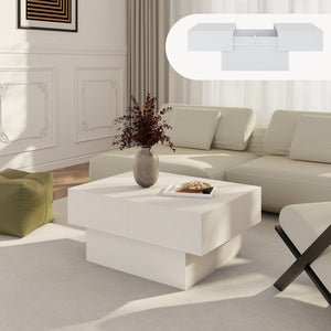 Tavolino Centrale Lens da Salotto con Piano Scorrevole 80 x 60 x 36 cm [en.casa]