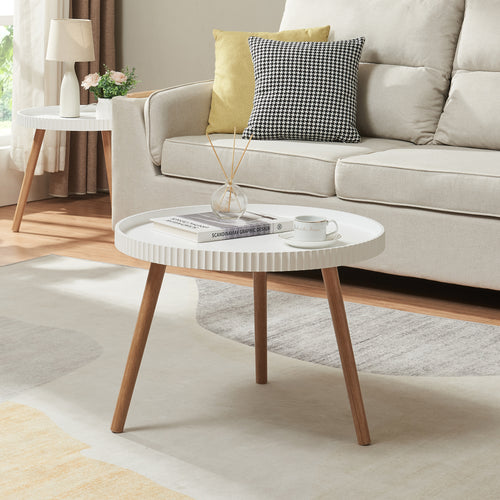 Tavolino da salotto Bongard Ø60x45 cm bianco [en.casa] - premiumXL