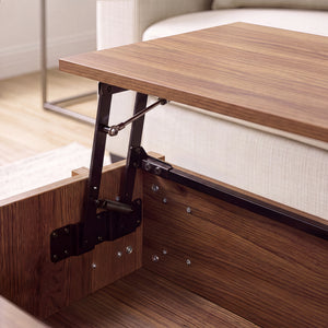 Tavolino da Salotto Kilmandar con Piano Sollevabile 105x59x40 cm - Effetto Noce [en.casa] 