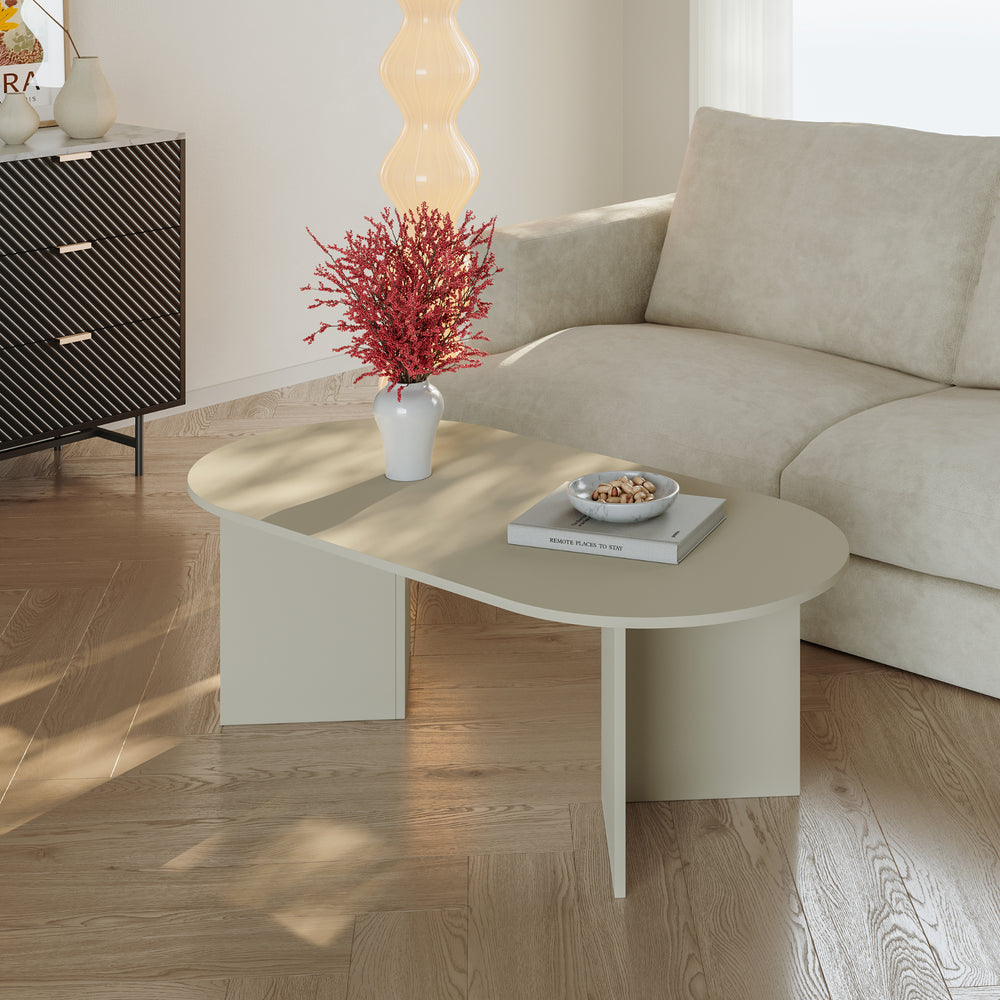 Tavolino da Salotto Kynd con Piano Ovale 119 x 60 x 40 cm -  Vari Colori [en.casa]