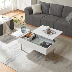 Tavolino da Salotto Flesen con Piano Sollevabile e Scomparti 92 x 52 x 41 cm [en.casa]