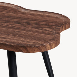 Tavolino da Caffè Trestaneng con Piano Sagomato 100x60x47 cm - Effetto Noce [en.casa] 