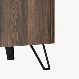 Tavolino da Salotto Trorlon con 2 Cassetti 100x50x40 cm - Effetto Noce/Travertino [en.casa]