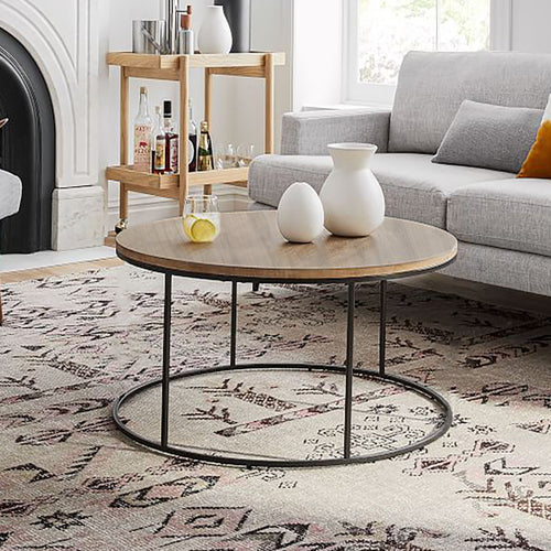 Tavolino Kuhmoinen 45 x Ø80 cm Nero [en.casa]