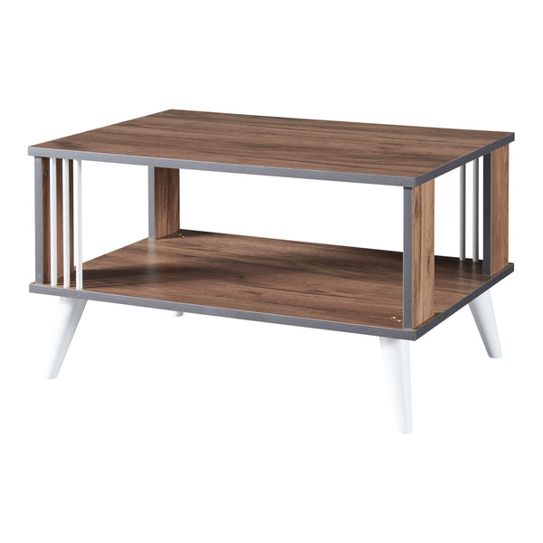 Tavolino Basso 'Århus' con 2 Piani Rettangolari - Vari colori [en.casa]