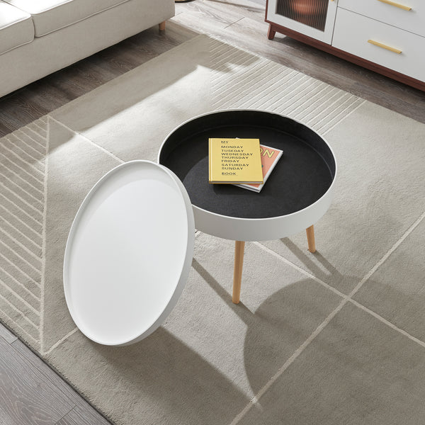 Tavolino Bongard Bianco Ø60x45 cm [en.casa]