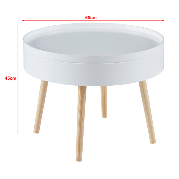 Tavolino Bongard Bianco Ø60x45 cm [en.casa]