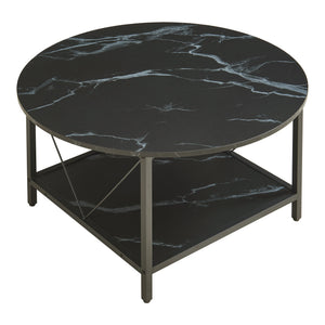 Tavolino da Caffè Filem con Piano Rotondo e Ripiano ØxA: 80 x 46 cm [en.casa]