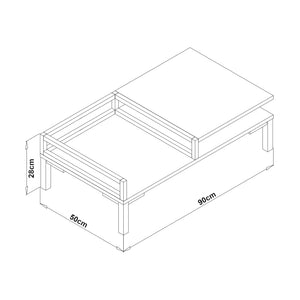 Tavolino da salotto Ibestad 90x50x28cm in vari colori [en.casa]