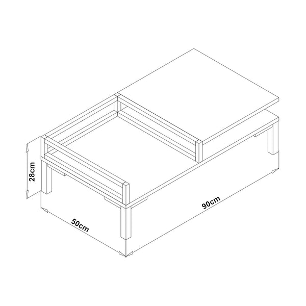 Tavolino da salotto Ibestad 90x50x28cm in vari colori [en.casa]
