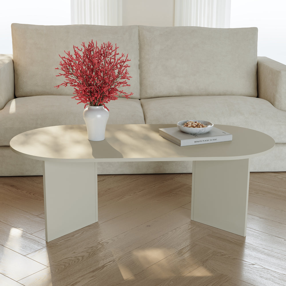 Tavolino da Salotto Kynd con Piano Ovale 119 x 60 x 40 cm -  Vari Colori [en.casa]