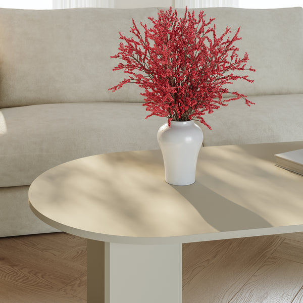 Tavolino da Salotto Kynd con Piano Ovale 119 x 60 x 40 cm -  Vari Colori [en.casa]
