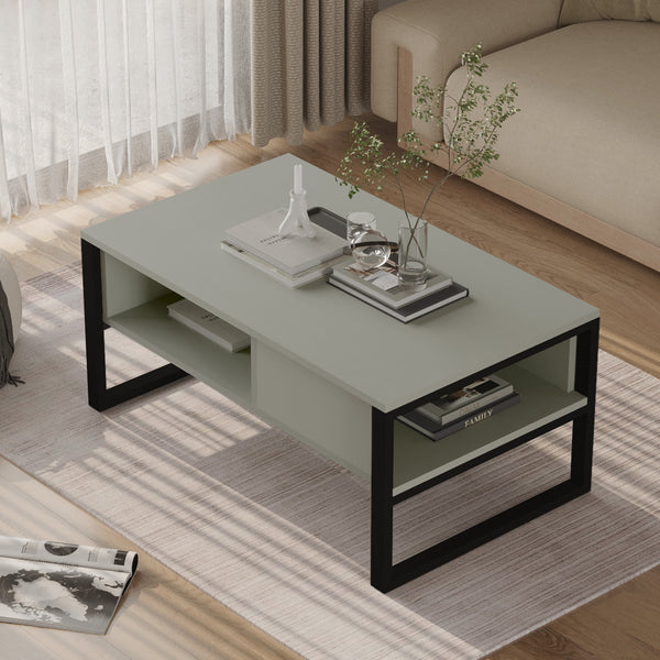 Tavolino Centrale da Salotto Laukaa con Scomparti [en.casa] 