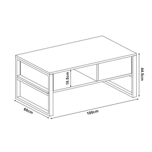 Tavolino Centrale da Salotto Laukaa con Scomparti [en.casa] 