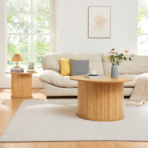 Tavolino da caffè Ledepid Natur [en.casa]
