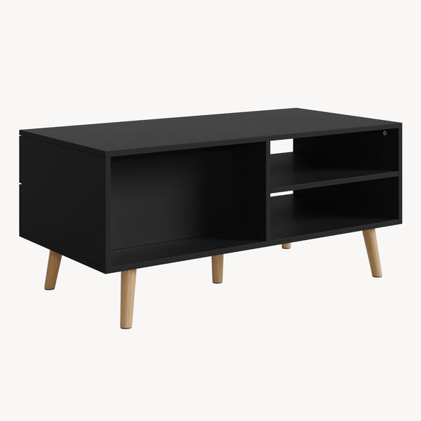 Tavolino da Salotto Nand con 2 Cassetti e 3 Scomparti Aperti 100 x 50 x 45 cm [en.casa] 