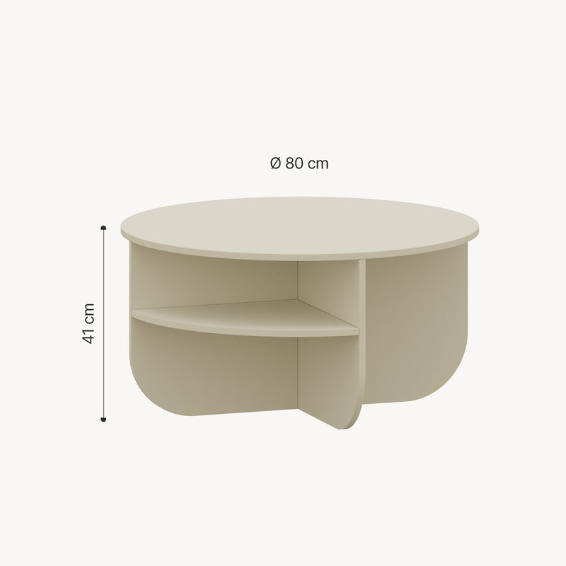 Schizzo in scala Tavolino Rotondo Reykhon Ø80 x 41 cm [en.casa] 
