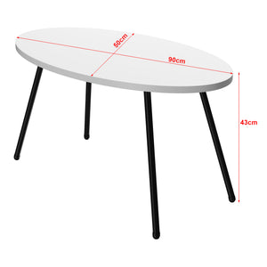 Tavolino Basso da caffè 'Skærbæk' (AxLxP) 43 x 90 x 50 cm Tavolino da Salotto con Piano Ovale in Vari Colori [en.casa]
