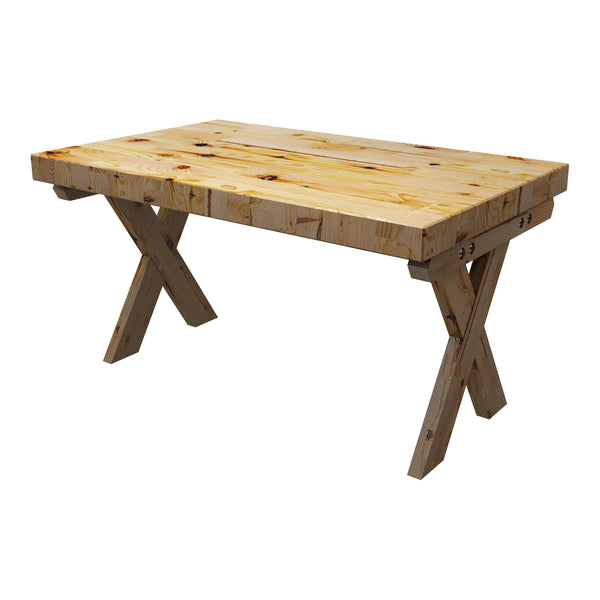 Tavolino Basso da Salotto 'Tommerup' Tavolino in Legno di Pino Gambe a X e Piano Quadrato - Vari Colori e Misure [en.casa]