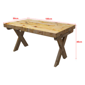Tavolino Basso da Salotto 'Tommerup' Tavolino in Legno di Pino Gambe a X e Piano Quadrato - Vari Colori e Misure [en.casa]