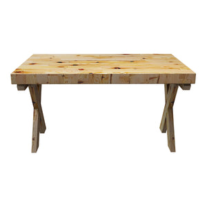 Tavolino Basso da Salotto 'Tommerup' Tavolino in Legno di Pino Gambe a X e Piano Quadrato - Vari Colori e Misure [en.casa]