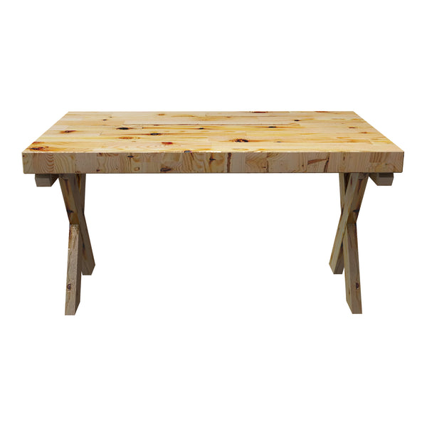Tavolino Basso da Salotto 'Tommerup' Tavolino in Legno di Pino Gambe a X e Piano Quadrato - Vari Colori e Misure [en.casa]