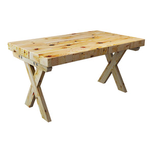 Tavolino Basso da Salotto 'Tommerup' Tavolino in Legno di Pino Gambe a X e Piano Quadrato - Vari Colori e Misure [en.casa]