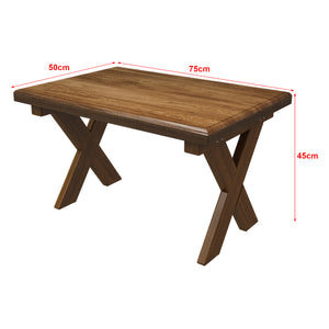 Tavolino Basso da Salotto 'Tommerup' Tavolino in Legno di Pino Gambe a X e Piano Quadrato - Vari Colori e Misure [en.casa]