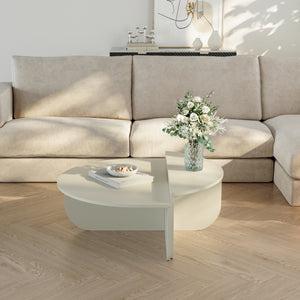 Tavolino Basso da Salotto Tondesdaslo con 2 Piani Semicircolari di Diverse Misure [en.casa]