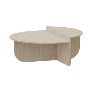 Tavolino Basso da Salotto Tondesdaslo con 2 Piani Semicircolari di Diverse Misure [en.casa]