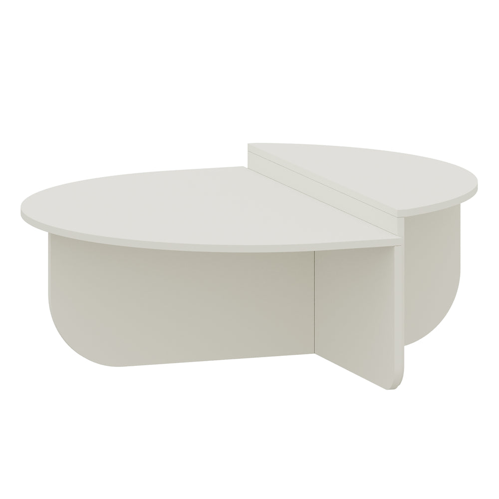 Tavolino Basso da Salotto Tondesdaslo con 2 Piani Semicircolari di Diverse Misure [en.casa]