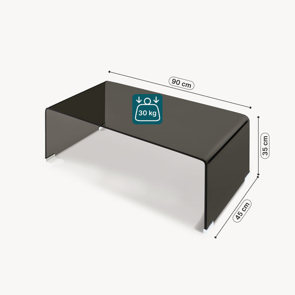 Tavolino da Caffè Väsas in Vetro 90 x 45 x 35 cm [en.casa]