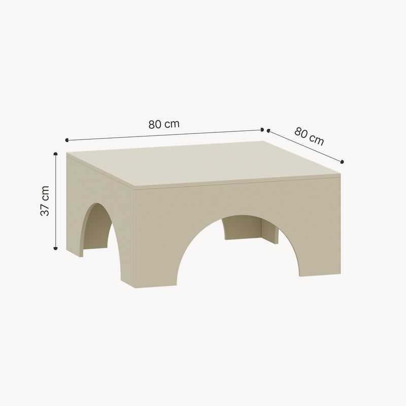 Schizzo in scala Tavolino da Salotto Vivatka con Piano Quadrato 80 x 80 x 37 cm - Vari Colori [en.casa] 