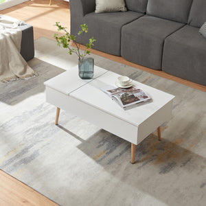 Tavolino da Salotto Flesen con Piano Sollevabile e Scomparti 92 x 52 x 41 cm [en.casa]