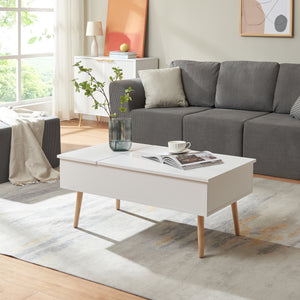 Tavolino da Salotto Flesen con Piano Sollevabile e Scomparti 92 x 52 x 41 cm [en.casa]