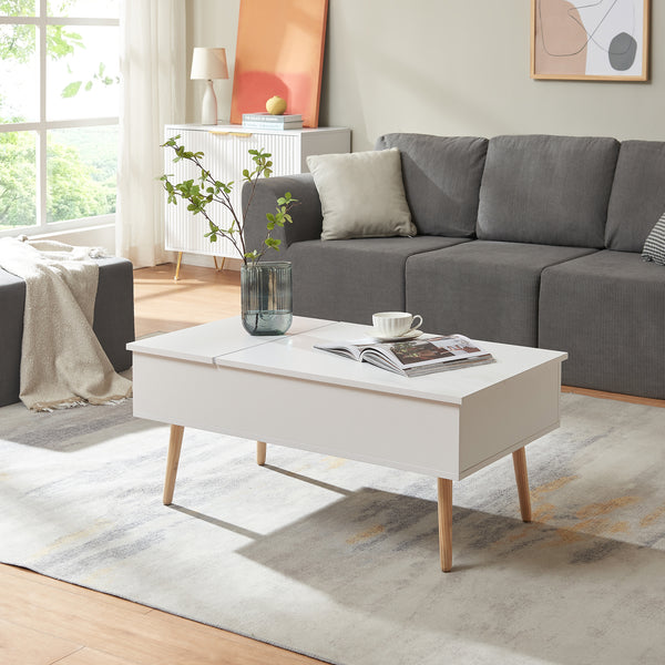 Tavolino da Salotto Flesen con Piano Sollevabile e Scomparti 92 x 52 x 41 cm [en.casa]