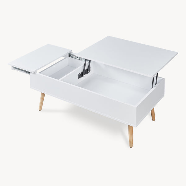 Tavolino da Salotto Flesen con Piano Sollevabile e Scomparti 92 x 52 x 41 cm [en.casa]