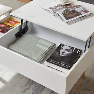 Tavolino da Salotto Flesen con Piano Sollevabile e Scomparti 92 x 52 x 41 cm [en.casa]