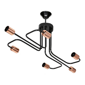 Lampada da soffitto Harlow E27 Metallo Nero / Rame in varie dimensioni [lux.pro]