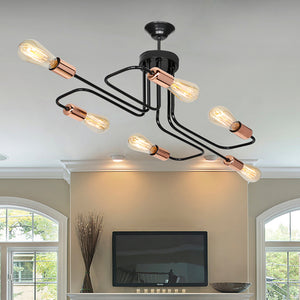 Lampada da soffitto Harlow E27 Metallo Nero / Rame in varie dimensioni [lux.pro]